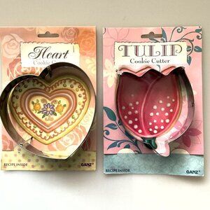HEART AND TULIP GANZ COOKIE CUTTERS